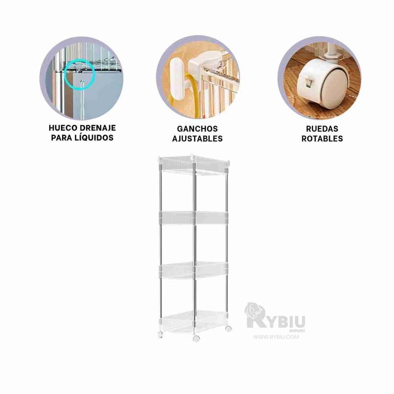 RYBIU IMPORT - Organizador Practico con Ruedas de Acrilico Y+Gift Stickers