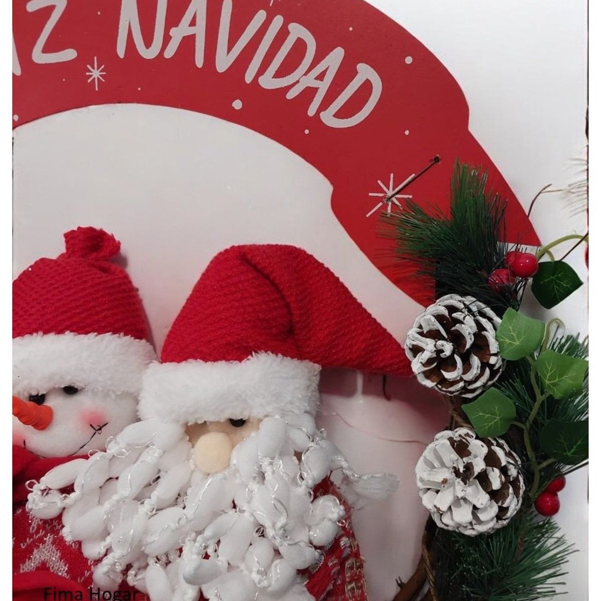 GENERICO - Corona de Navidad Grande colgante para pared y puerta rojo 50 cm