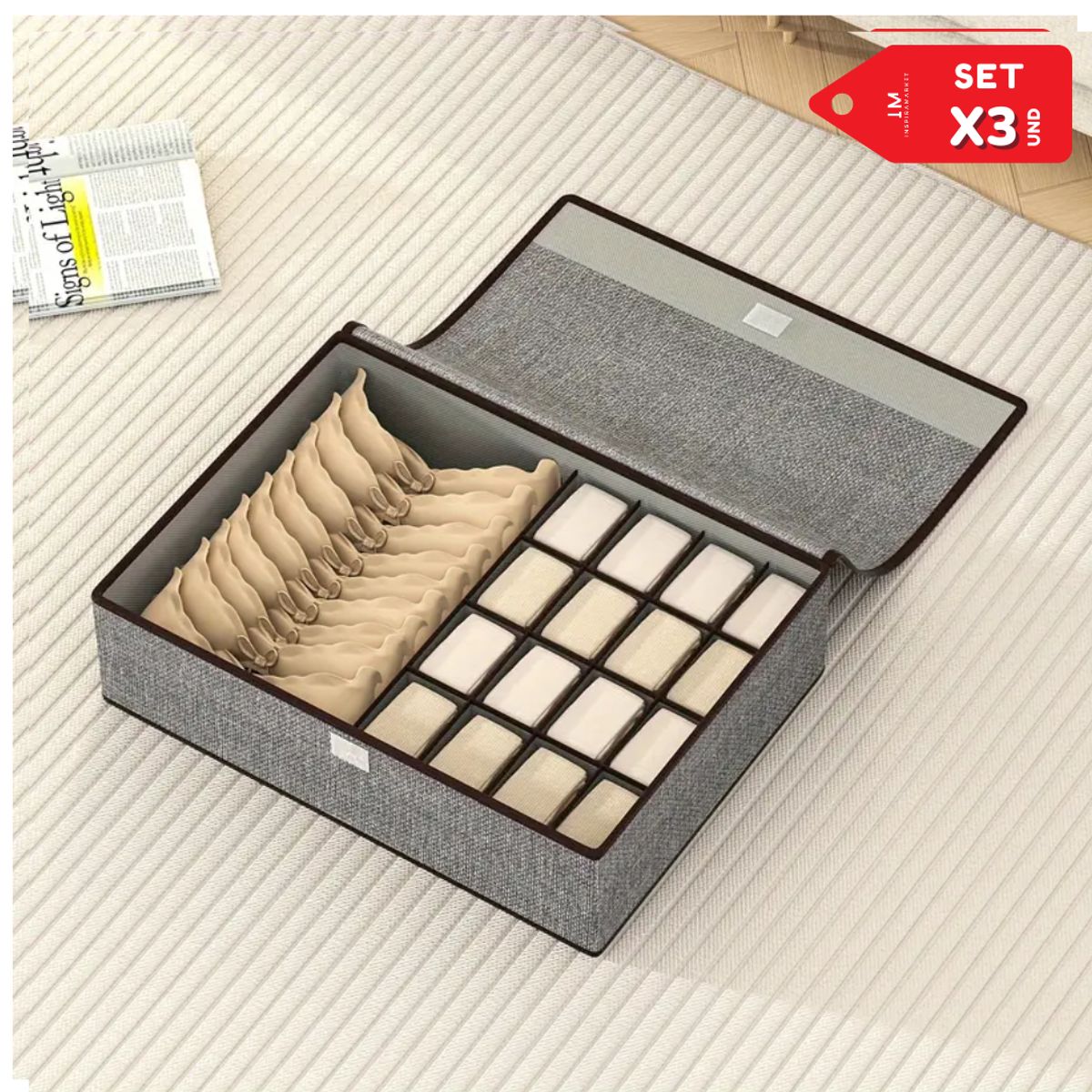 INSPIRA MARKET - Organizador multiusos de ropa y accesorios PACK X3