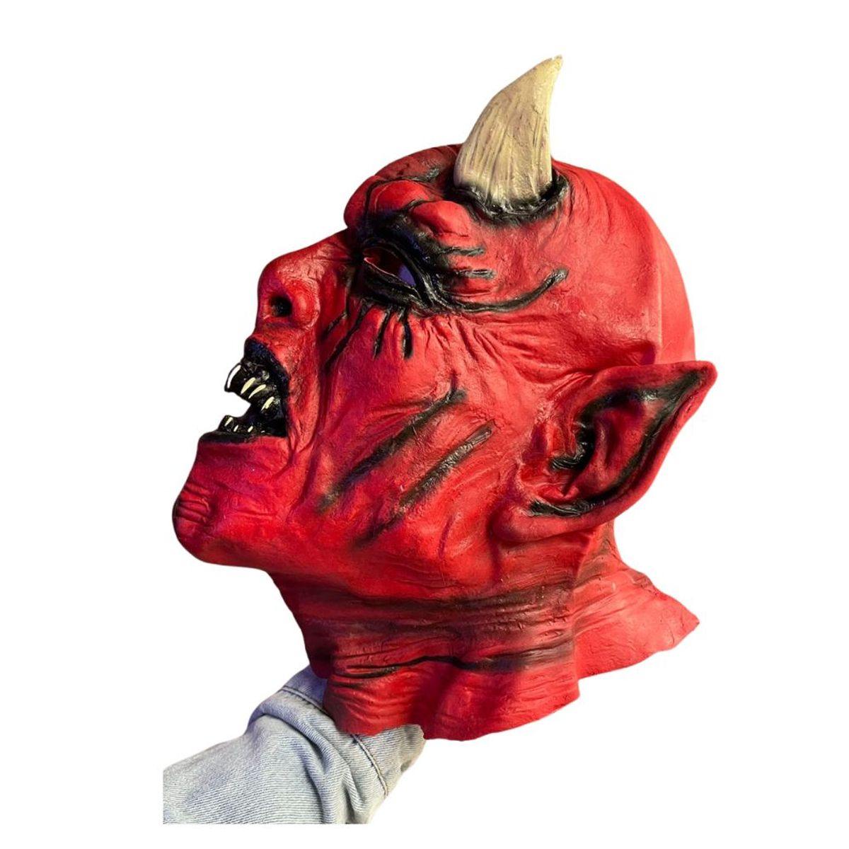 GENERICO - Máscara de Látex Diablo Rojo Halloween Cosplay Fiestas