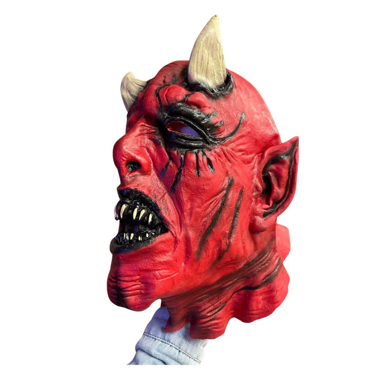 GENERICO - Máscara de Látex Diablo Rojo Halloween Cosplay Fiestas