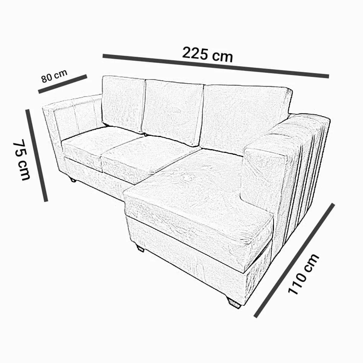 GENERICO - SECCIONAL L 2 CURPOS  + 5 COJINES REGALO