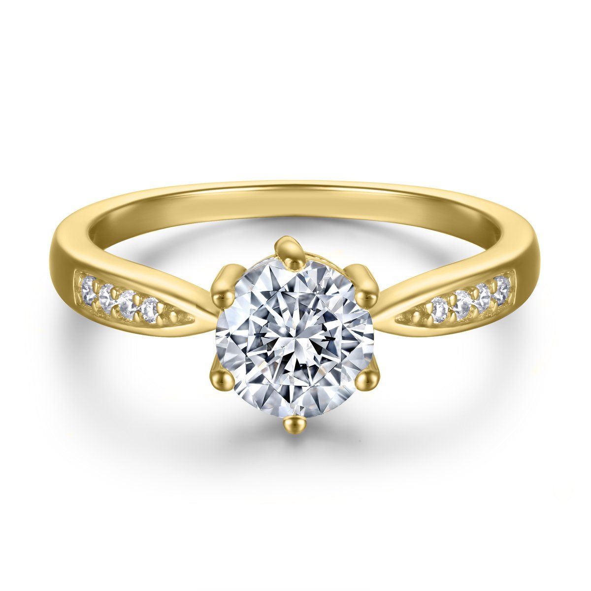 AFRODITA - Anillo de Compromiso Afrodita Plata Bañado en Oro 18k ECF4000