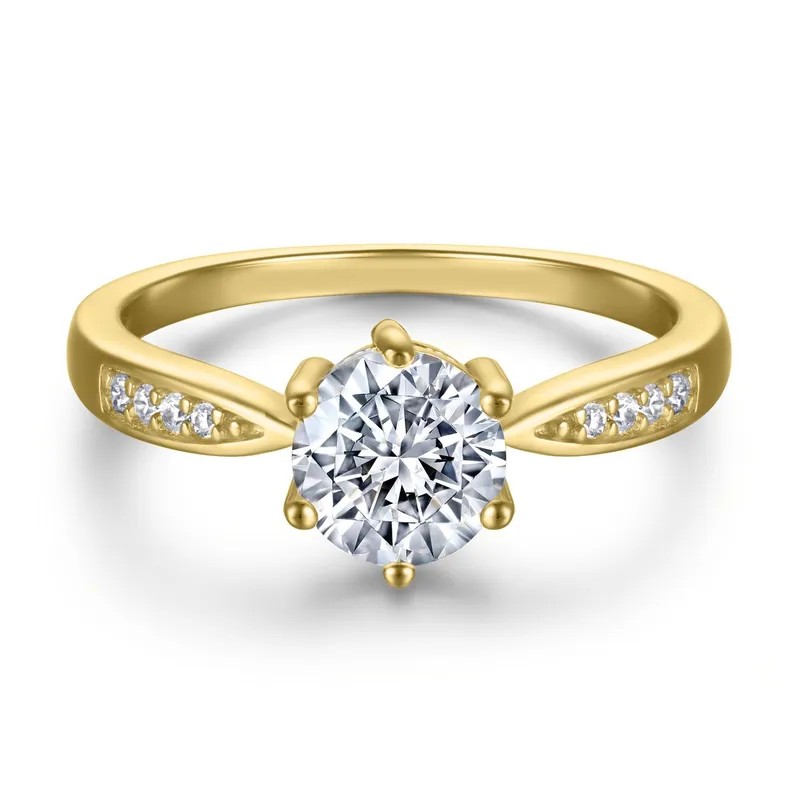 AFRODITA - Anillo de Compromiso Afrodita Plata Bañado en Oro 18k ECF4000