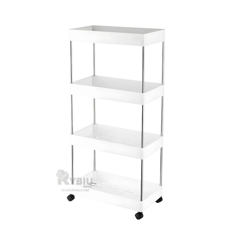 RYBIU IMPORT - Estante Seguro con Ruedas para Hogar Blanco Y+Gift Stickers