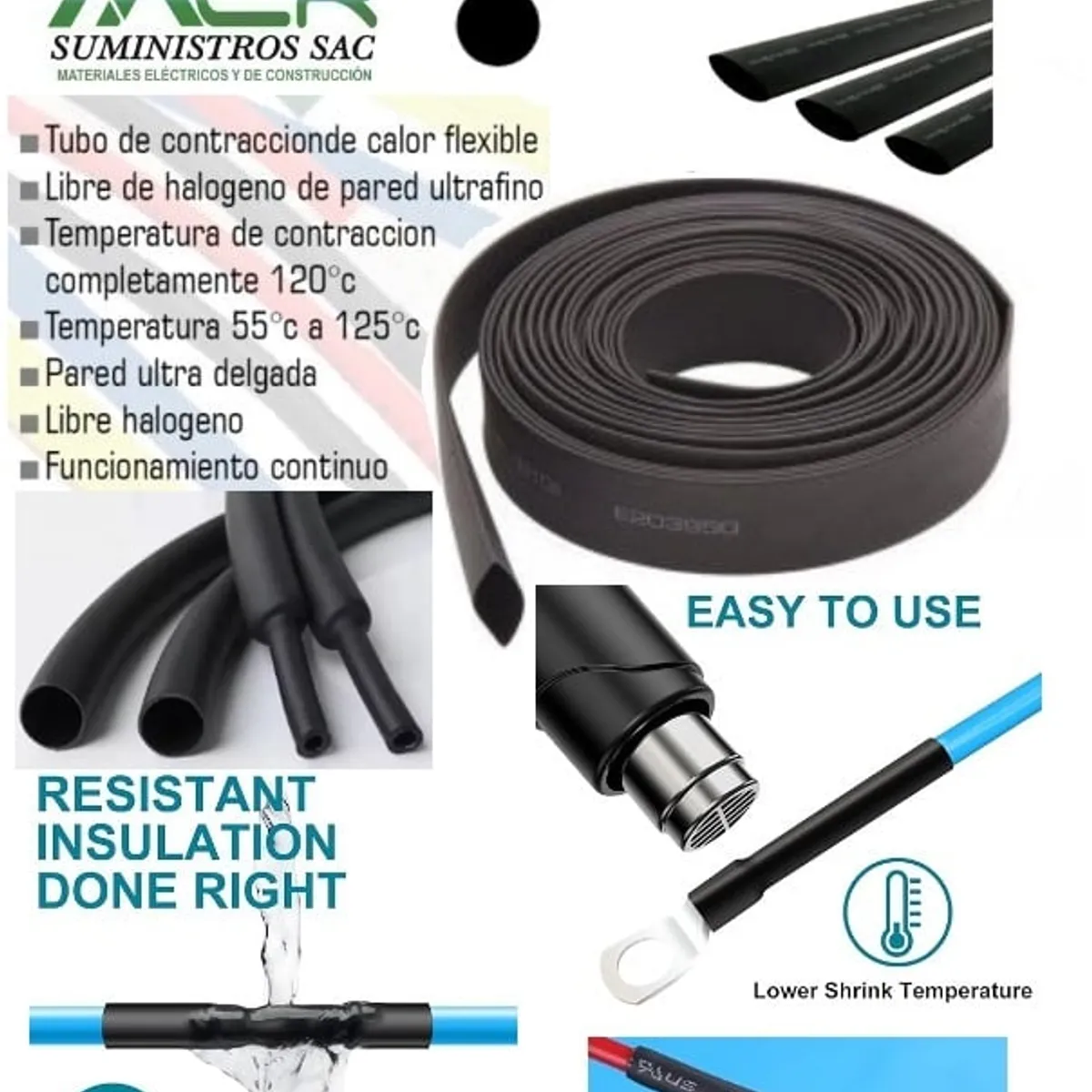 GENERICO - TUBO TERMORETRACTIL O TERMOCONTRAIBLE PARA CABLE DE 14AWG PRECIOXMETRO