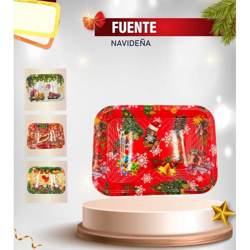 GENERICO - Bandeja navideña Diseños variados - PACK X3
