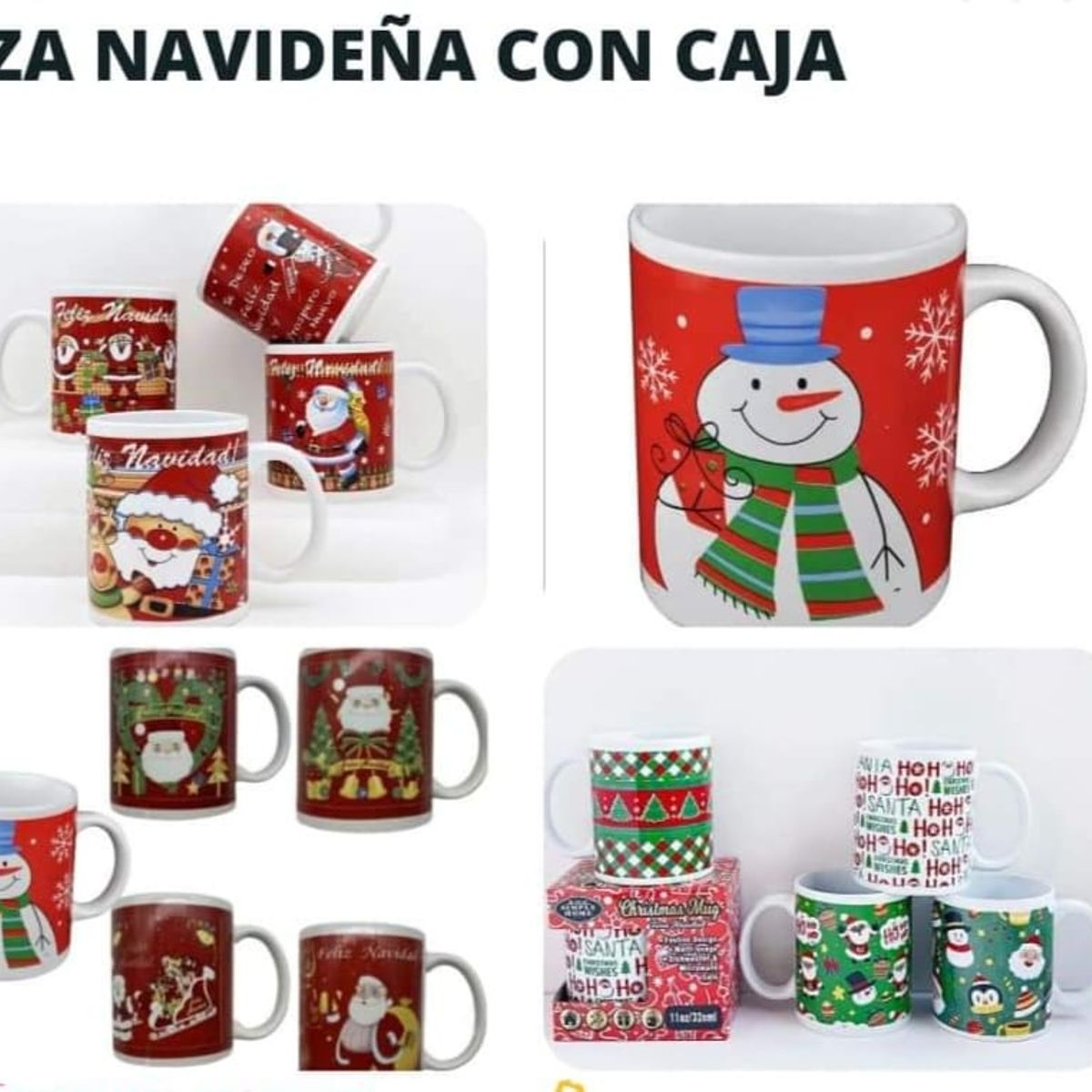 TAZA NAVIDEÑA DISEÑOS VARIADOS - PACK DE 4, marca GENERICO - Foto Principal