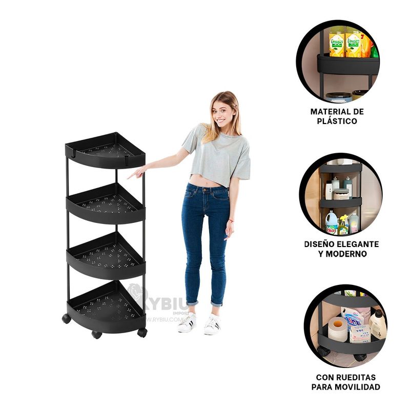 RYBIU IMPORT - Carretilla Apta en Espacios Estrechos Negro Y+Gift Stickers