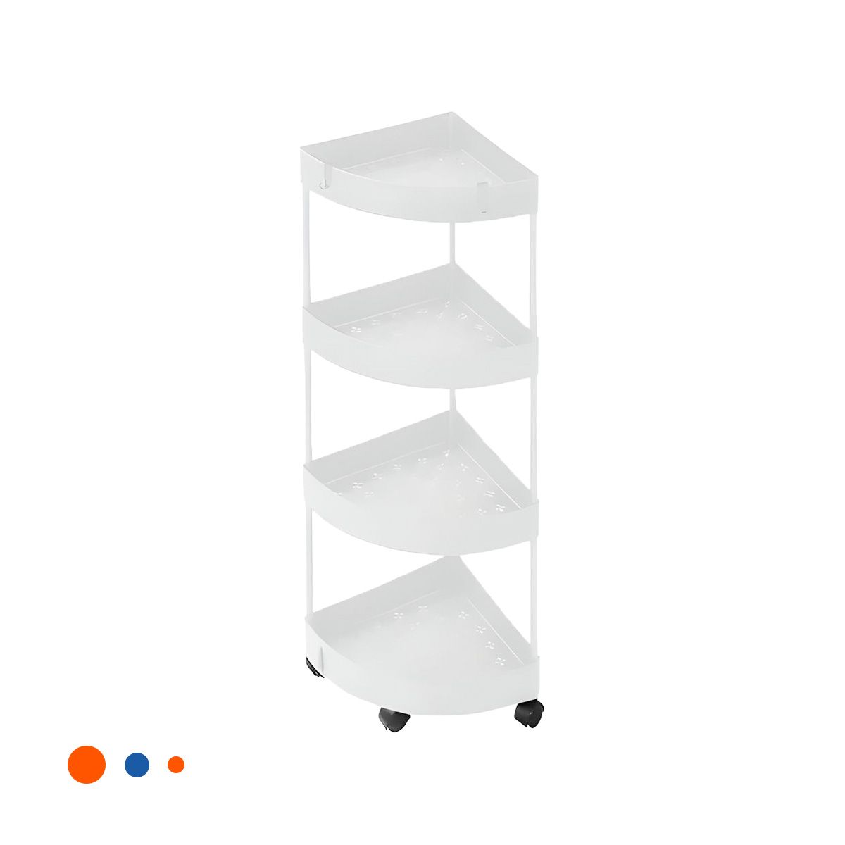 RYBIU IMPORT - Estante Esquinero de 4 Niveles con Ruedas Color Blanco