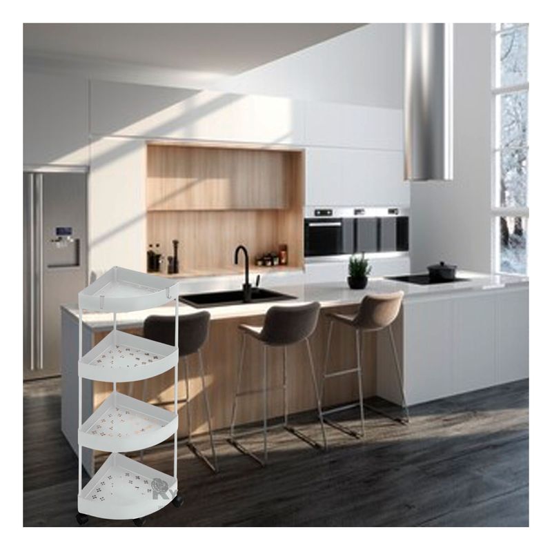 RYBIU IMPORT - Estante para Cocina con Ruedas Tono Blanco Y+Regalo Stickers