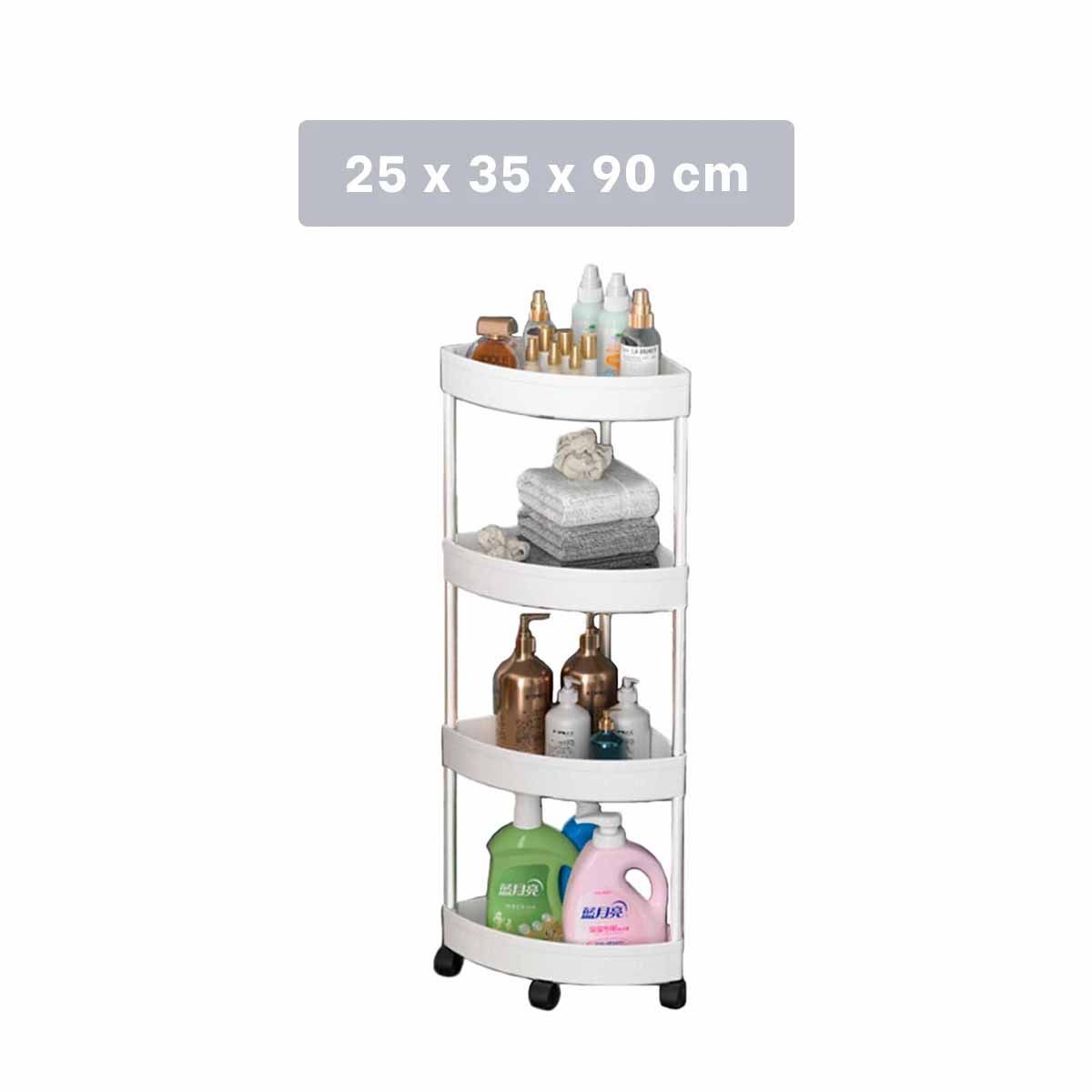 RYBIU IMPORT - Estante para Cocina 4 N con Ruedas Blanco Y+Regalo Stickers