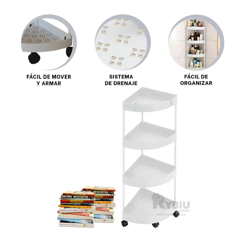 RYBIU IMPORT - Carretilla Moderno Plastico en Blanco Y+Envoltorio de Regalo