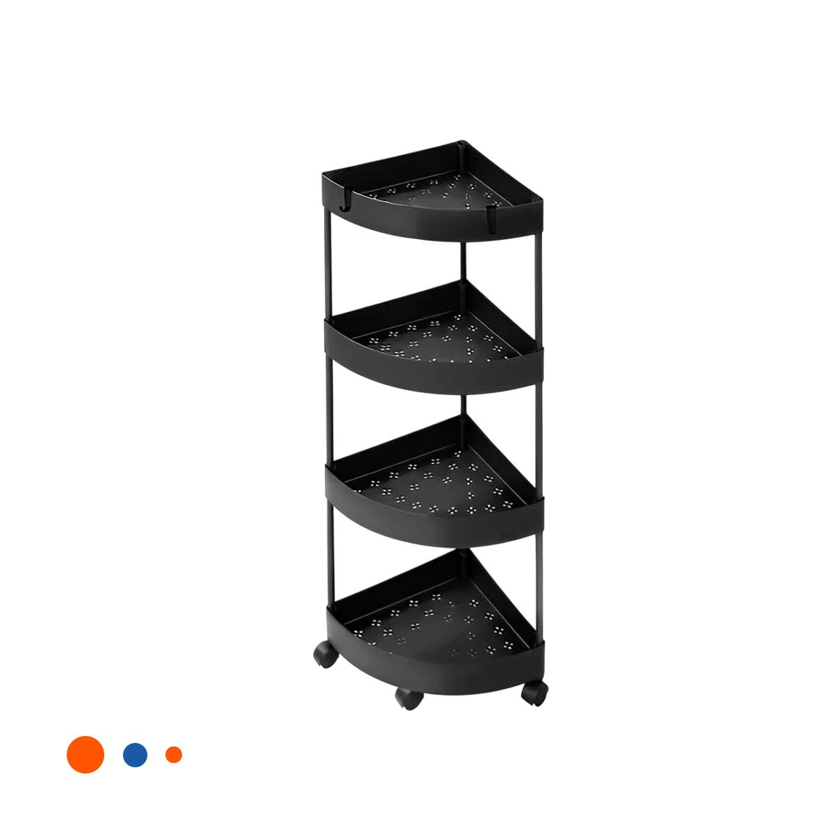 GENERICO - Estante Esquinero de 4 Niveles con Ruedas Color Negro