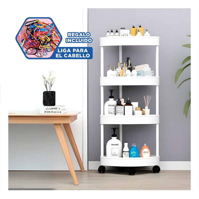 RYBIU IMPORT - Organizador Movible 4 N en Blanco Y+Ligas de Regalo
