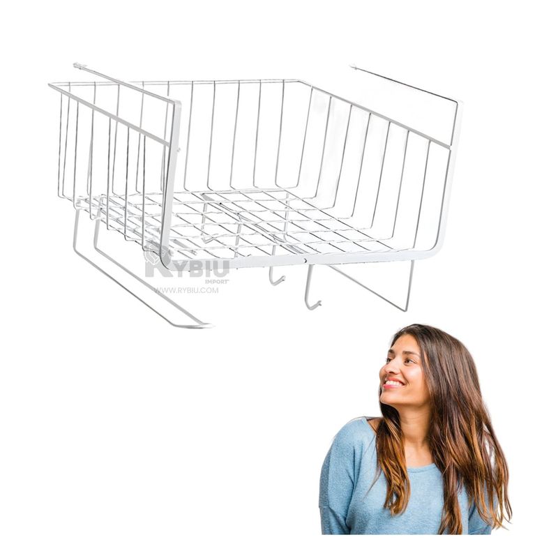 RYBIU IMPORT - Canasta Multiuso Soporte en Color Blanco Y+Gift Stickers