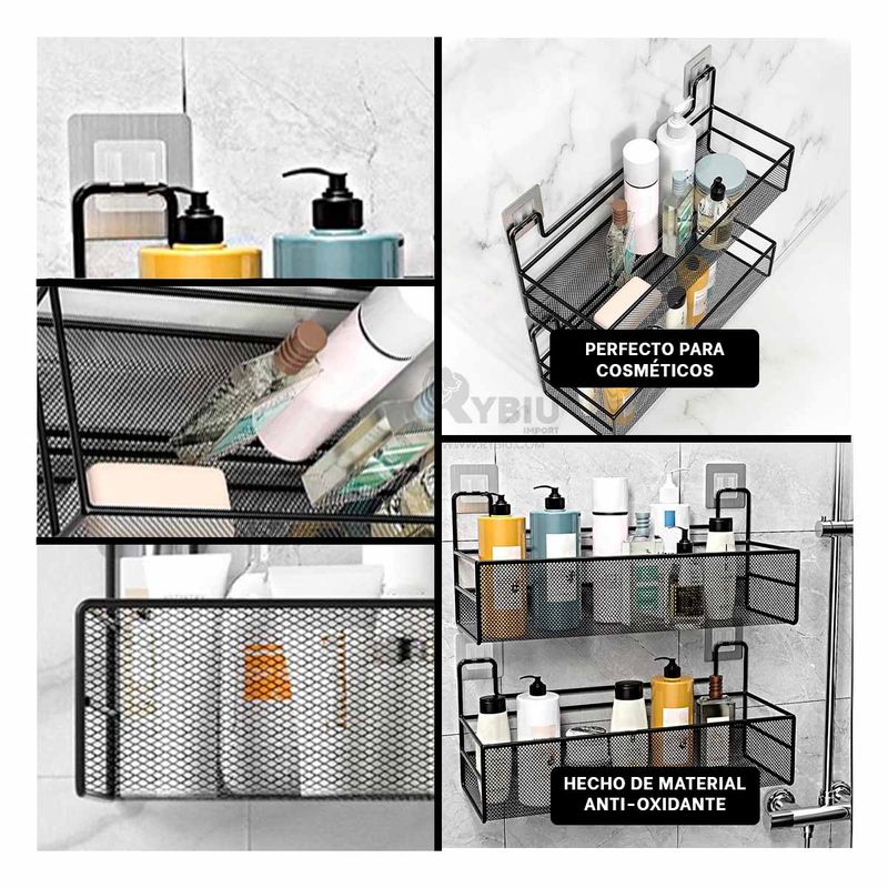 RYBIU IMPORT - Canasta Estilo Flotante de Pared en Negro Y+Regalo Agendita