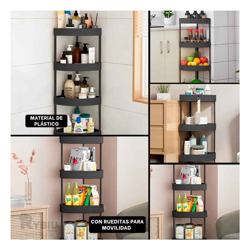 RYBIU IMPORT - Carretilla Rodante para Productos Negro Y+Gift MiniAgenda