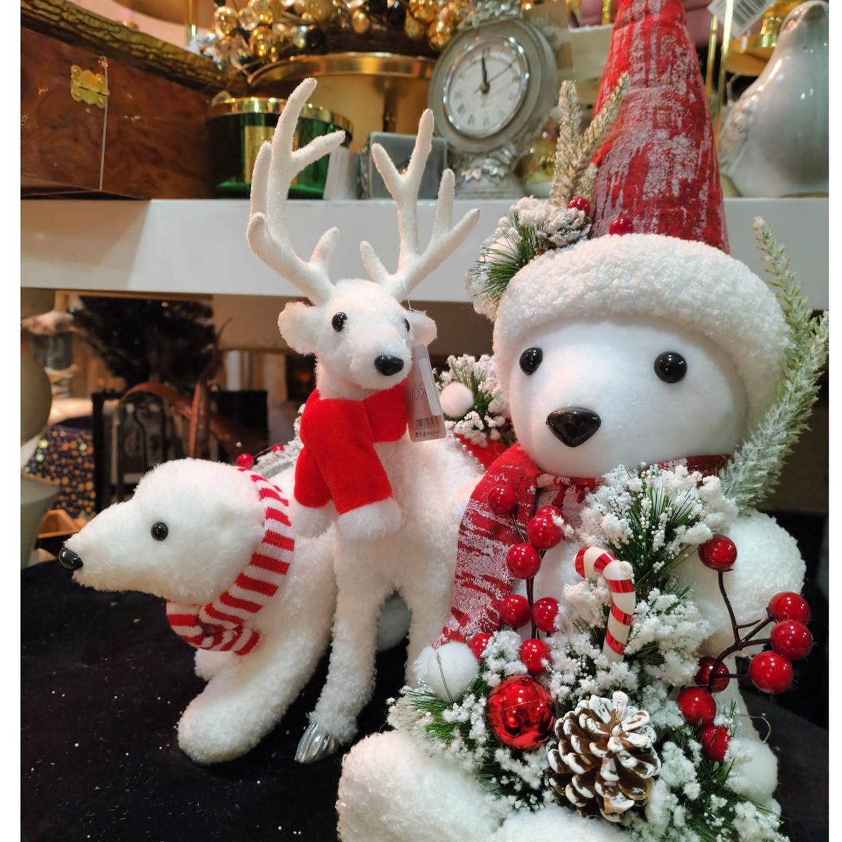 GENERICO - Oso Polar Con Luz Adorno De Navidad Color Blanco 52 Cm