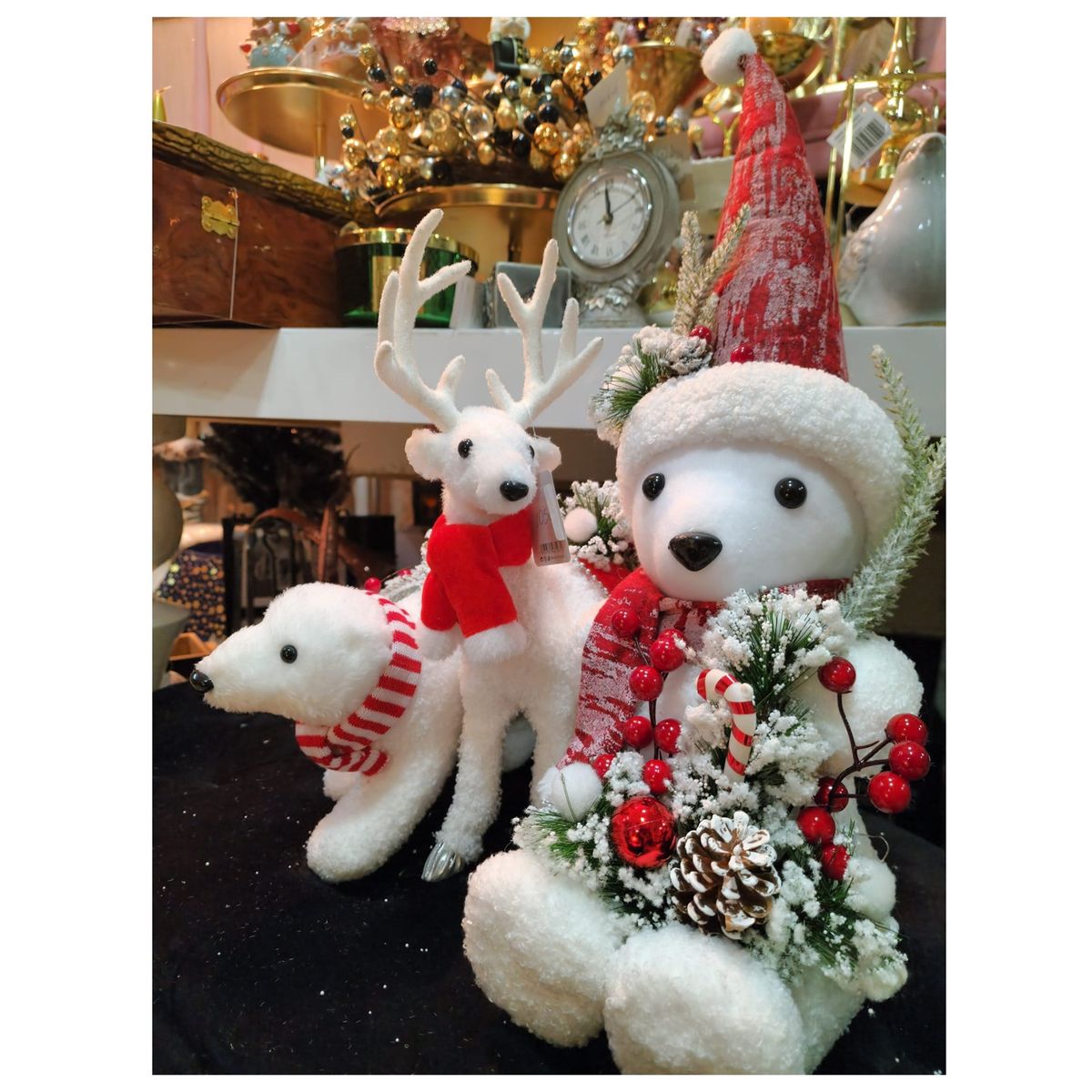 GENERICO - Oso Polar Con Luz Adorno De Navidad Color Blanco 52 Cm