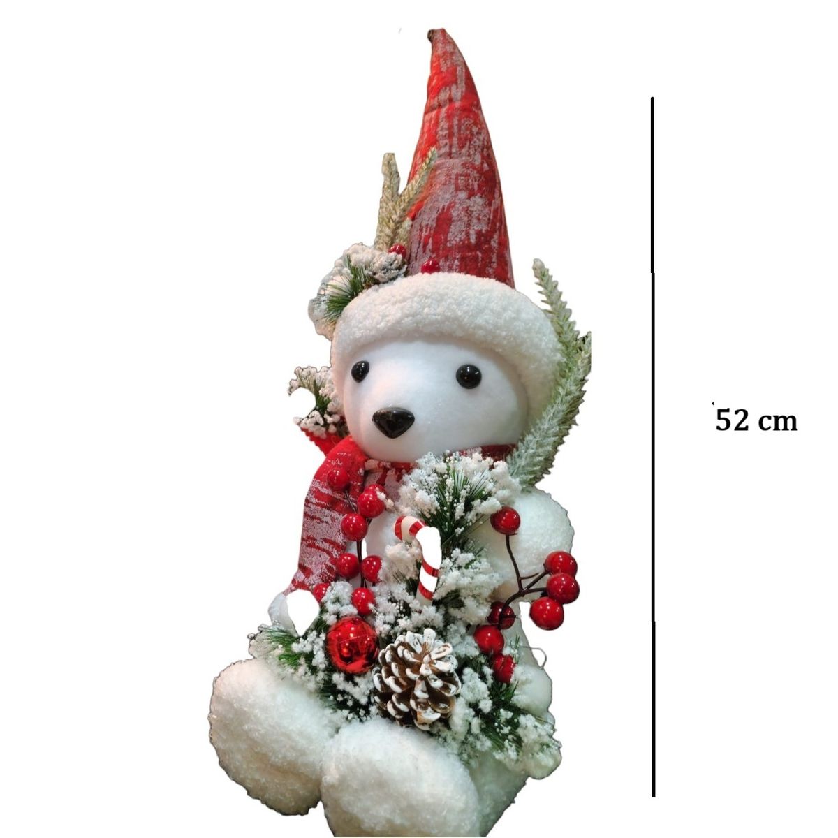 GENERICO - Oso Polar Con Luz Adorno De Navidad Color Blanco 52 Cm