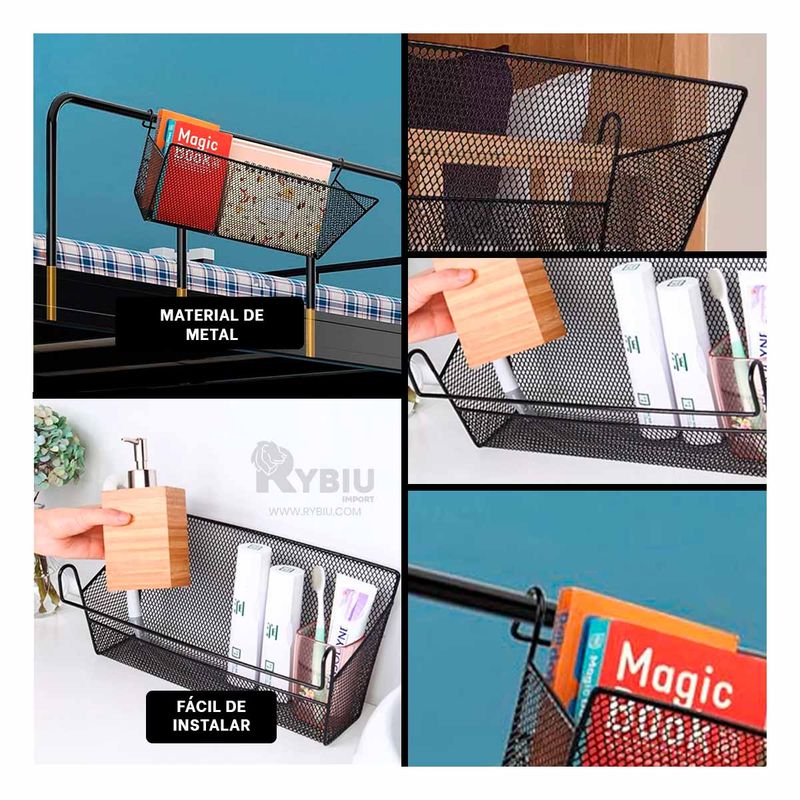 RYBIU IMPORT - Canasta para Juguetes Duradera en Negro Y+Regalo Agendita