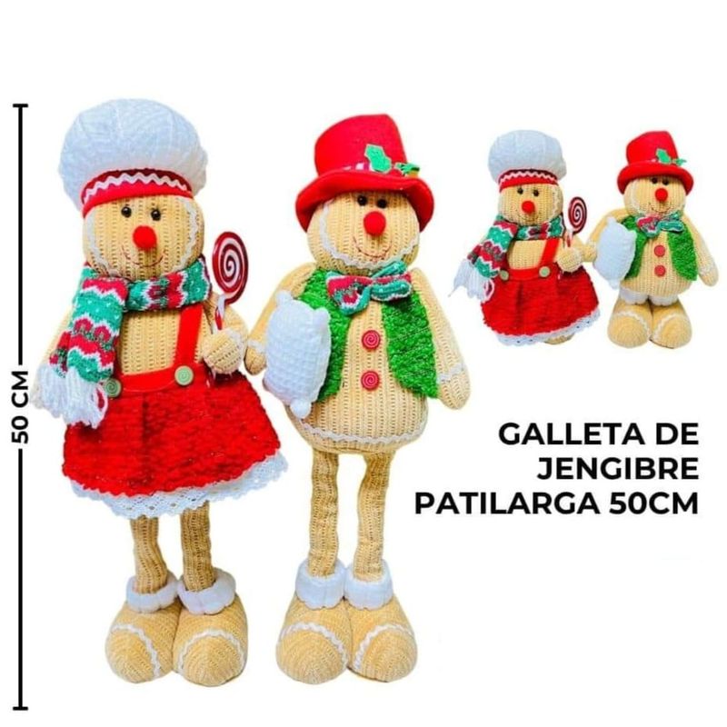 GENERICO - GALLETA DE JENGIBRE PATILARGA 50CM - PACK DE 2