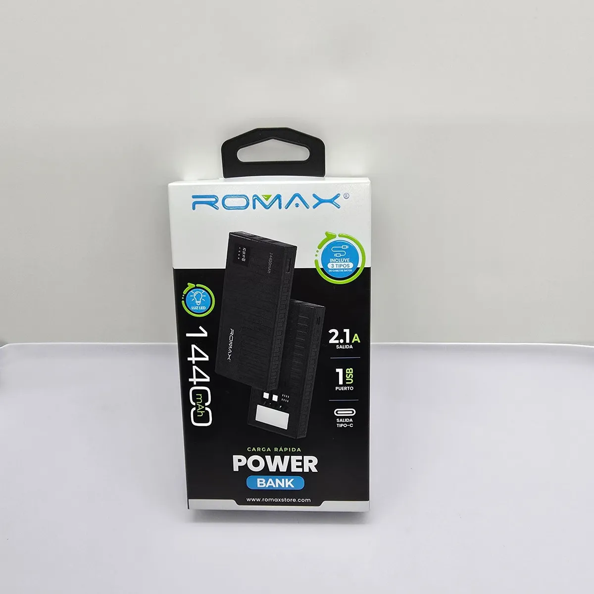 ROMAX - CARGADOR POWER BANK PORTATIL 14400 mAh