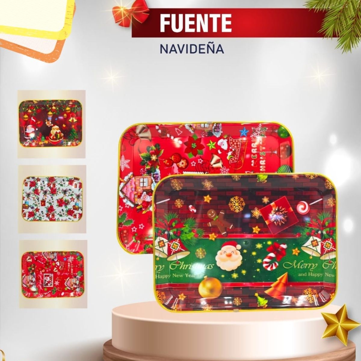GENERICO - Bandeja navideña Diseños variados - UNIDAD