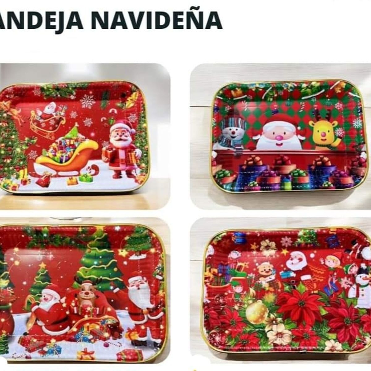 GENERICO - Bandeja navideña Diseños variados - UNIDAD