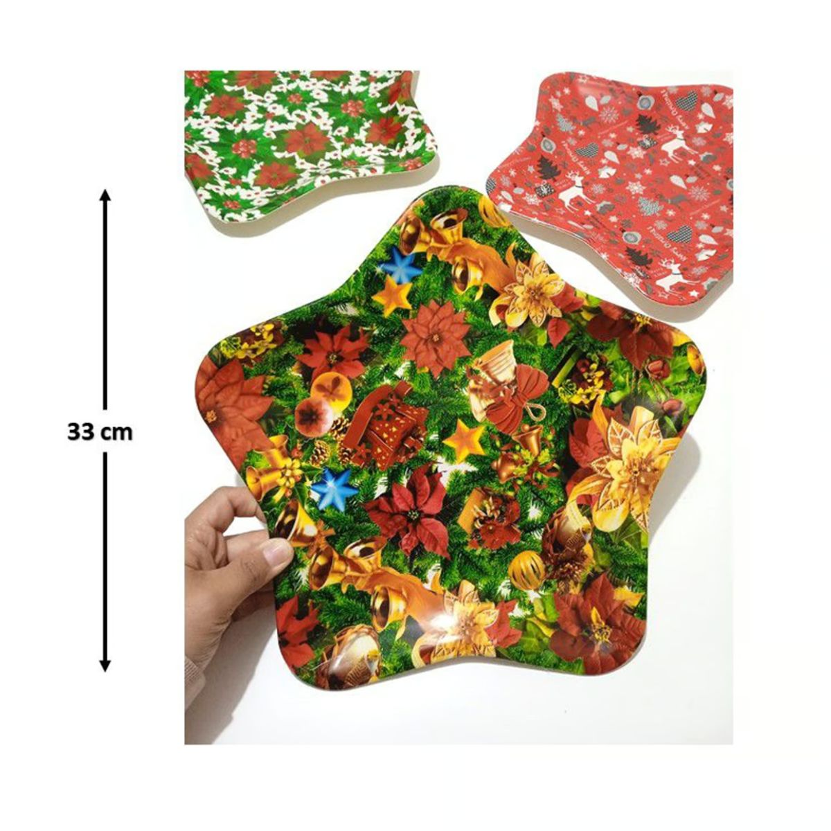 GENERICO - BandejaFuente Navideña De Plástico Reutilizable - UNIDAD