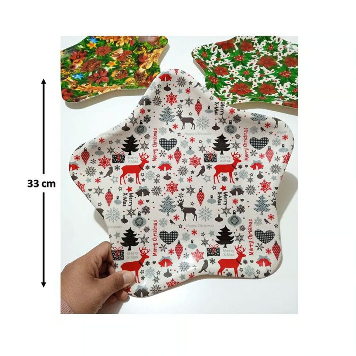 GENERICO - BandejaFuente Navideña De Plástico Reutilizable - UNIDAD