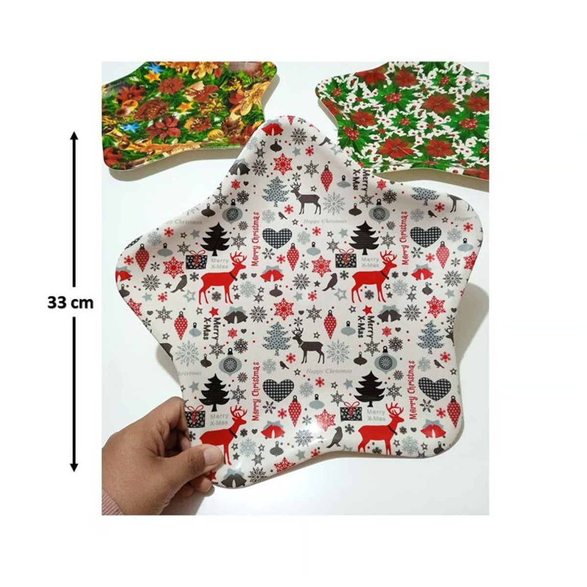 GENERICO - BandejaFuente Navideña De Plástico Reutilizable - UNIDAD