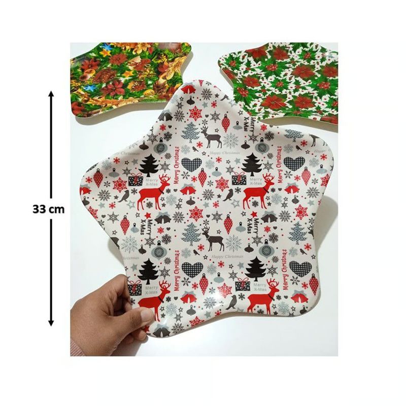 GENERICO - BandejaFuente Navideña De Plástico Reutilizable - UNIDAD