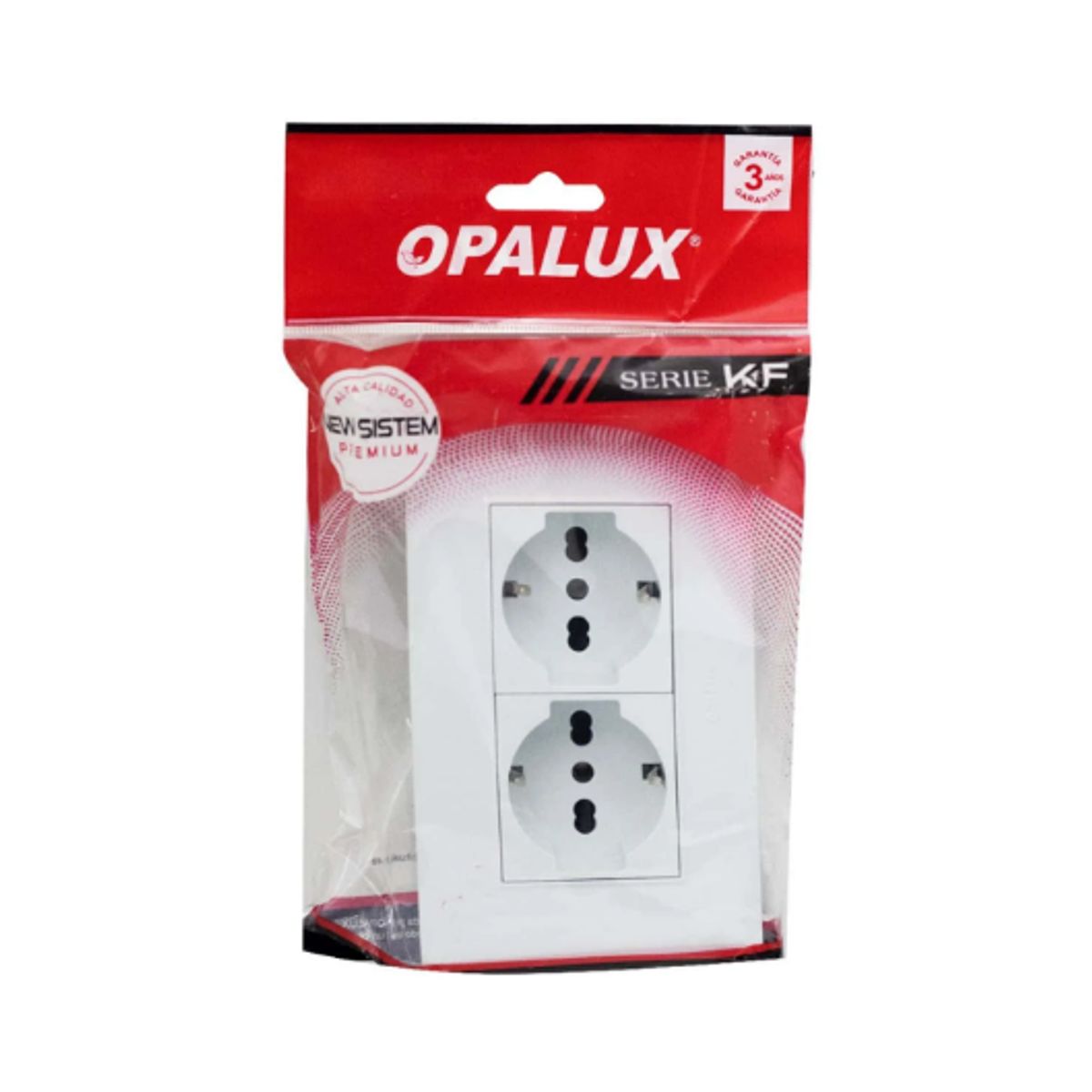 OPALUX - Tomacorriente Doble Schuko KF4249 OPALUX