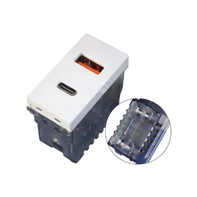 OPALUX - Dado Toma USB + Dado Toma Tipo C K226 OPALUX