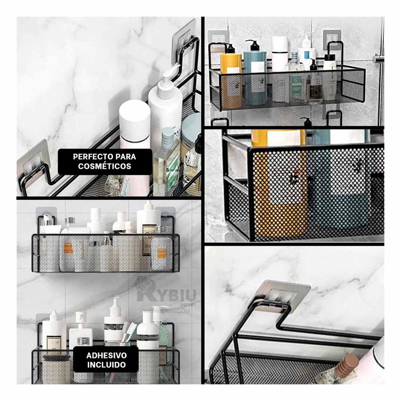 GENERICO - Cesto para Colocar en Pared de Negro Y+Banderitas Adhesivas