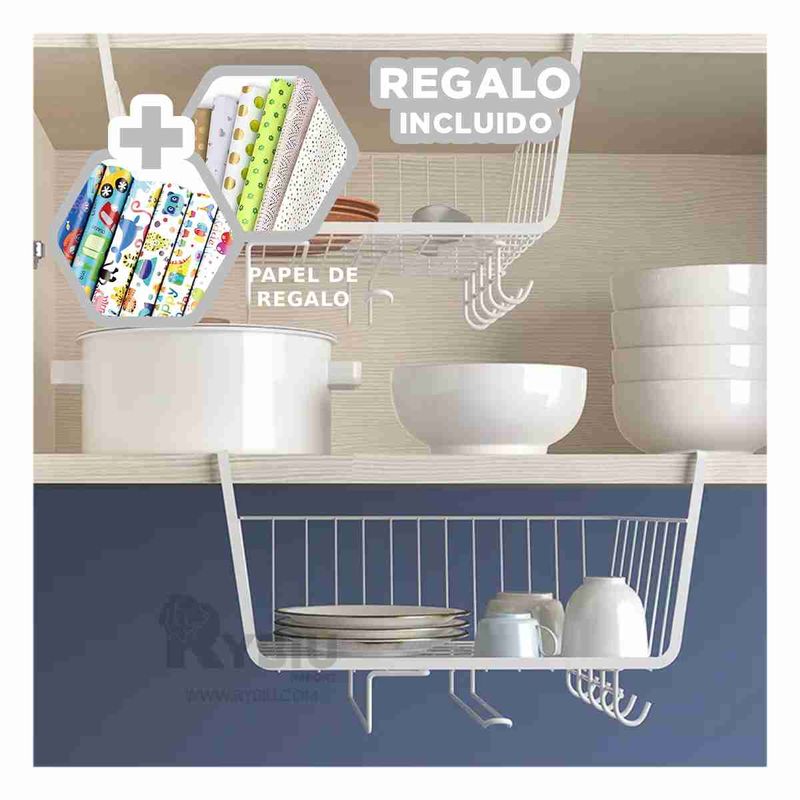 GENERICO - Cesto Multifuncional y Portatil en Blanco Y+Papel de Regalo