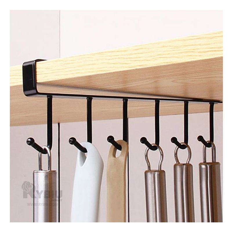 GENERICO - Ganchero Ideal para Tazas en Negro Y+Banderitas Adhesivas