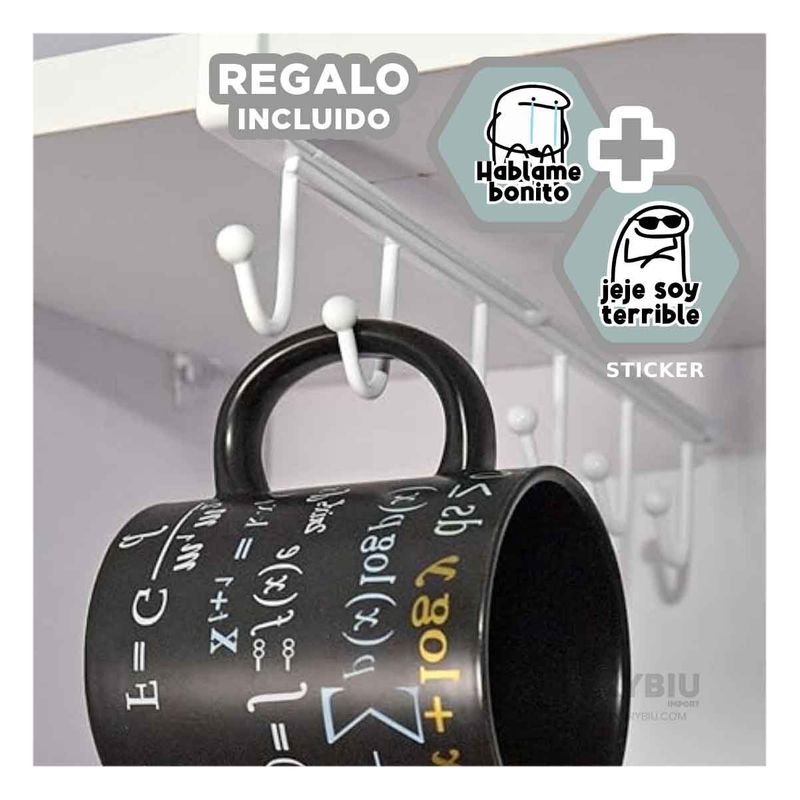 GENERICO - Colgador Practico para Tazas en Blanco Y+Regalo Stickers