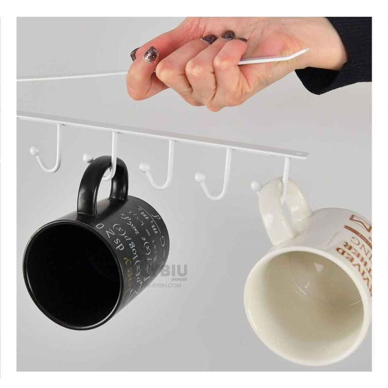 GENERICO - Ganchero Ideal para Tazas en Blanco Y+Banderitas Adhesivas