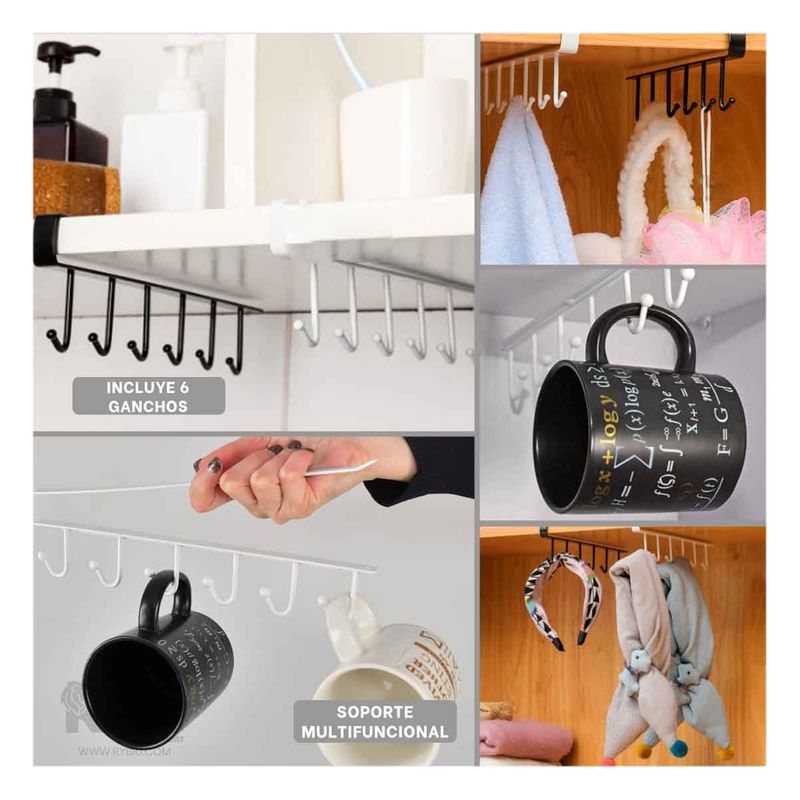 GENERICO - Ganchero Organizador para Tazas en Blanco Y+Ligas de Regalo