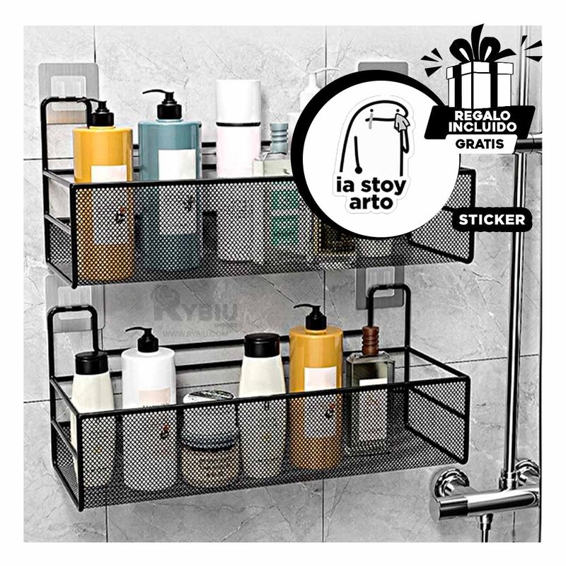 GENERICO - Cesta Funcional para Cosmeticos en Negro Y+Regalo Stickers
