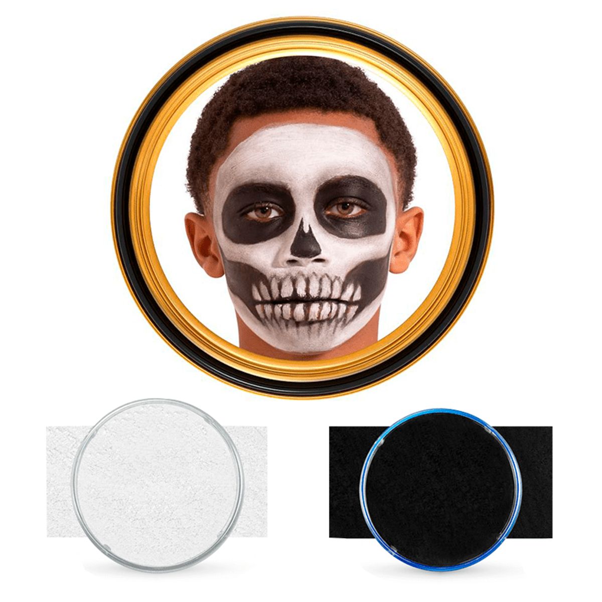 MASK COLORS - Maquillaje Halloween Blanco y Negro de 20 grs
