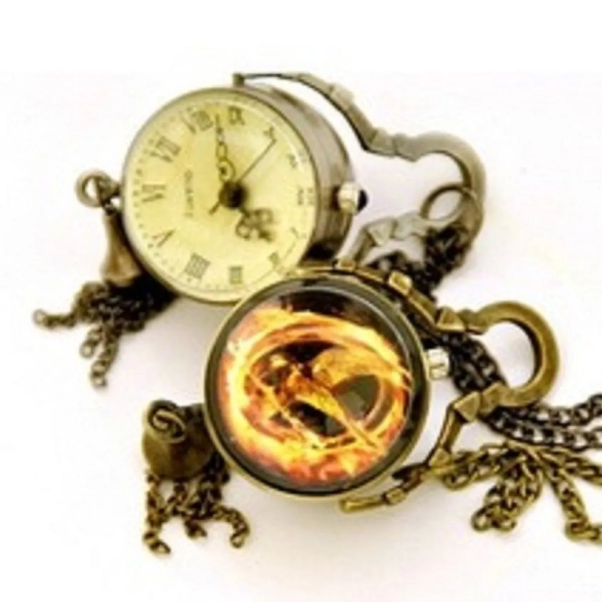 GENERICO - collar reloj retro color bronce del Sinsajo