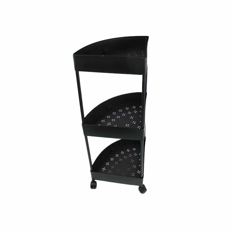 GENERICO - Estante de Esquina Movil 4 N en Negro Y+Papel de Regalo