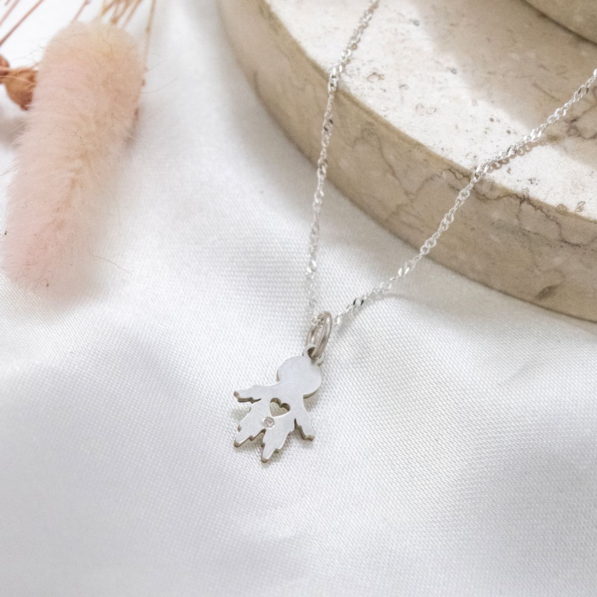 CLEO JOYAS & ACCESORIOS - Collar Niño de Plata con circon