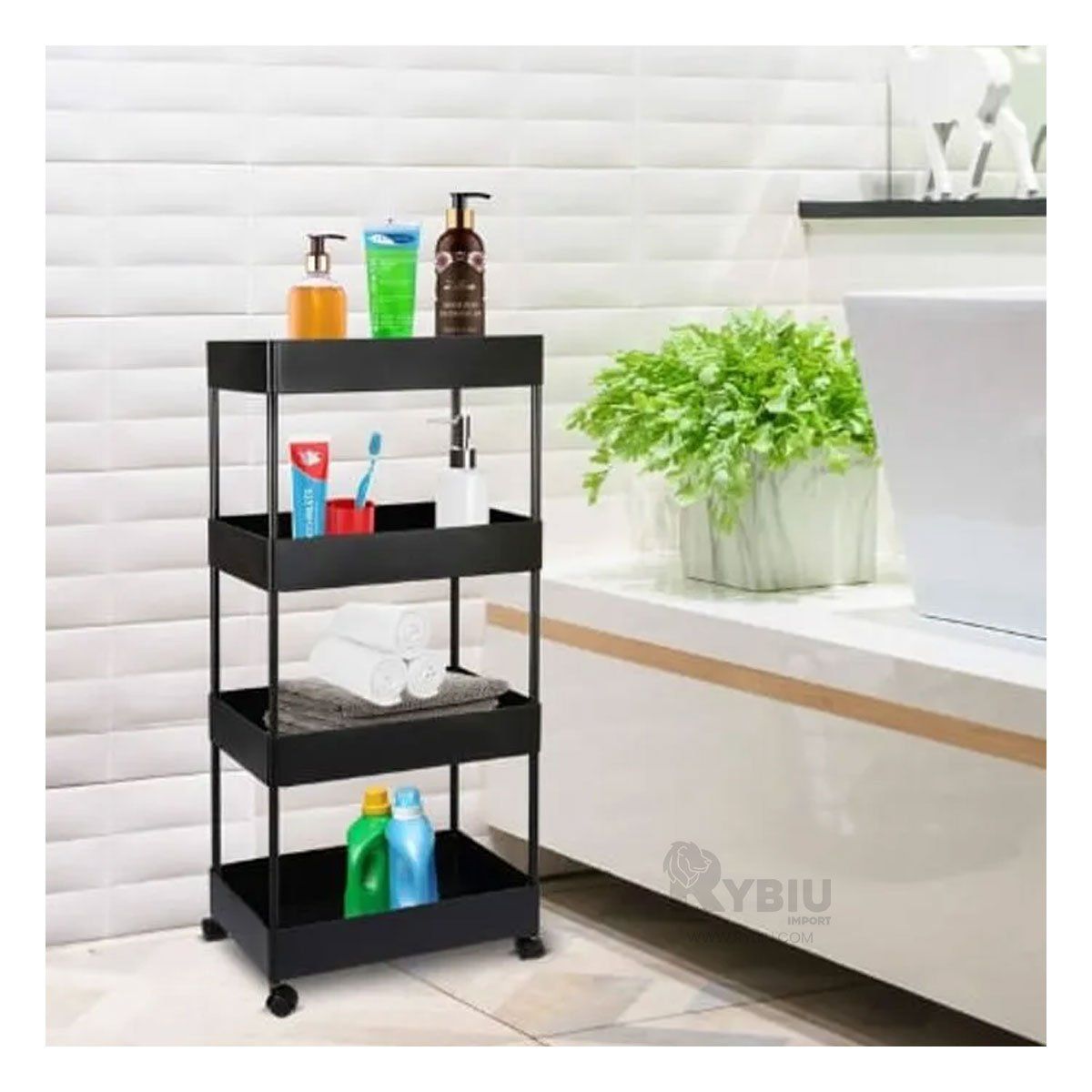 GENERICO - Carrito Atractivo para Cocina Color Negro Y+Papel de Regalo