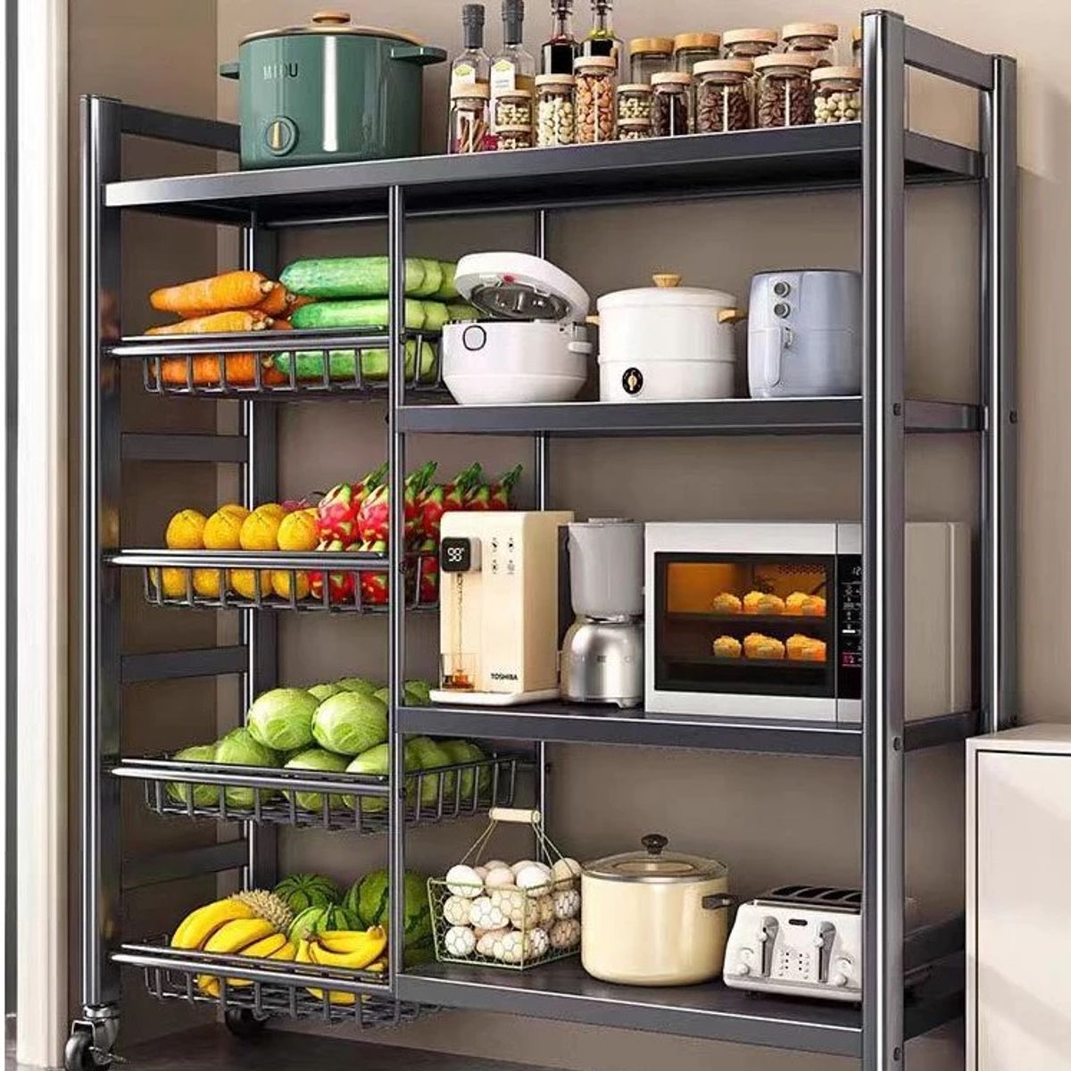 GENERICO - Estante Organizador con Verdulero para la Cocina