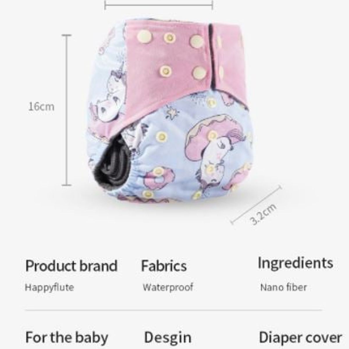 GENERICO - Pañal de Tela Carbón de Bambú - Pack 5 Unidades